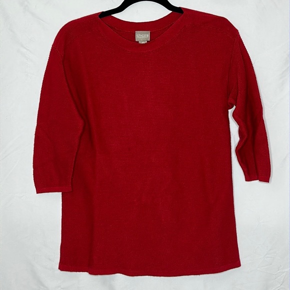 Chico's Sweaters - 3/4 Sleeve Cotton Sweater